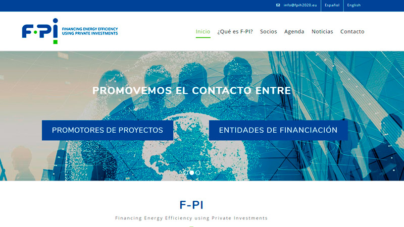 F-PI, el proyecto de financiación de proyectyos de eficiencia energética lanza su página web