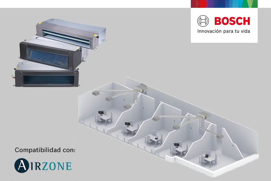 Las unidades interiores de conducto de sistemas VRF de Bosch se unen a la climatización por zonas Las unidades interiores de conducto de sistemas VRF de Bosch se unen a la climatización por zonas
