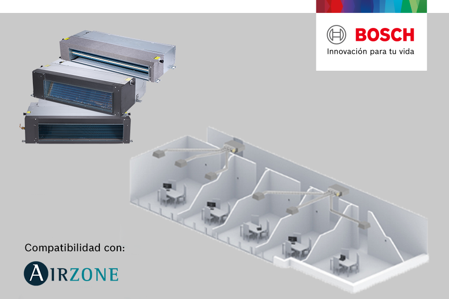 Las unidades interiores de conducto de sistemas VRF de Bosch se unen a la climatización por zonas