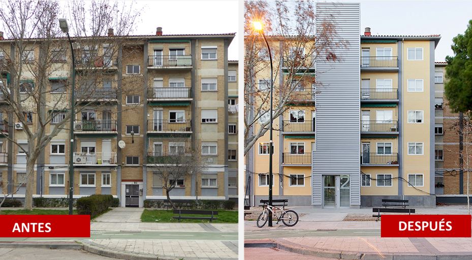 Antes_Despues Rehabilitación Ebro Viejo La rehabilitación de edificios permite un ahorro energético de más del 55%