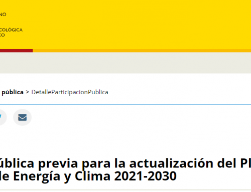 Sale la consulta pública previa para la actualización del Plan Nacional Integrado de Energía y Clima 2021-2030