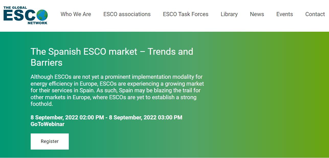 ANESE analiza el mercado español de los servicios energéticos en un webinar organizado por The Global ESCo Network