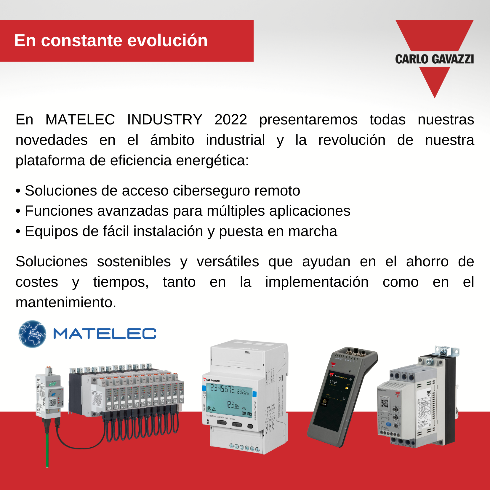 Matelec 2022 y CG Carlo Gavazzi apuesta por nuevas tecnologías a nivel industrial en Matelec 2022