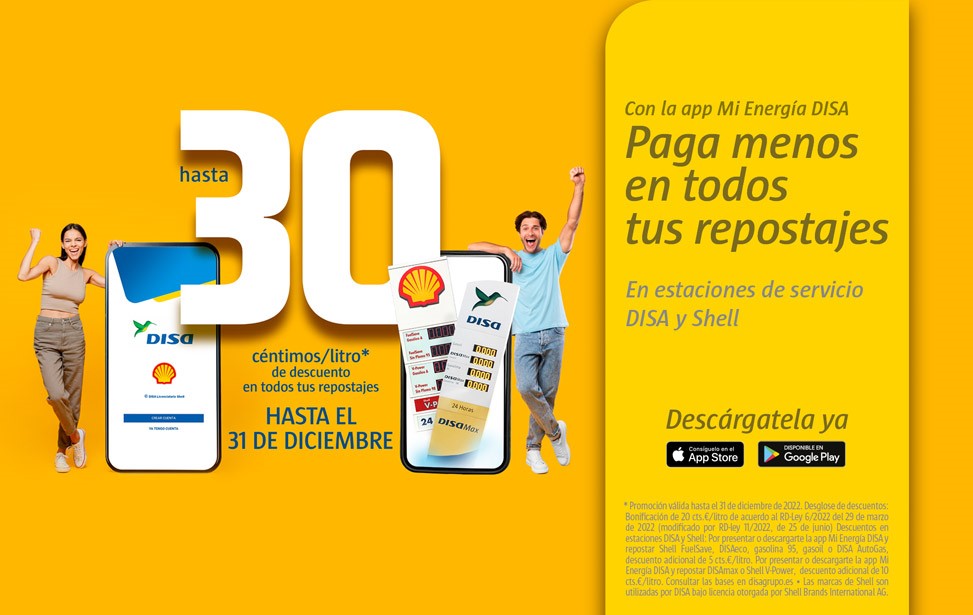 Nuevas ventajas con “Mi Energía DISA” hasta el 31 de diciembre