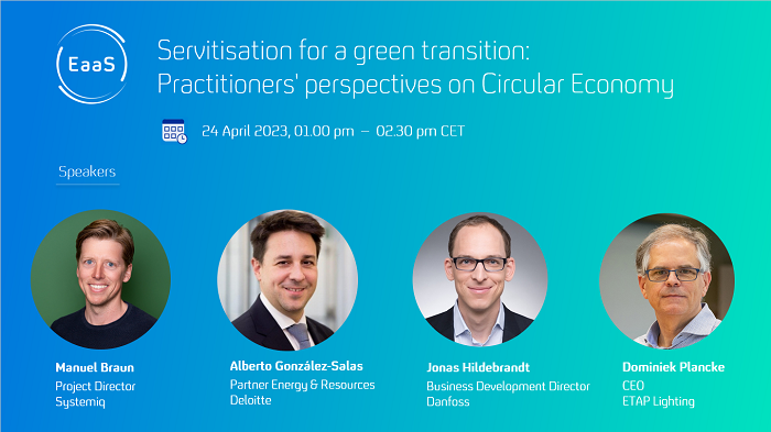 El proyecto europeo EaaS organiza el webinar sobre como la servitización y la economía circular se interrelacionan 