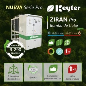 Keyter presenta sus bombas de calor reversibles ZIRAN Pro con refrigerante ecológico R290