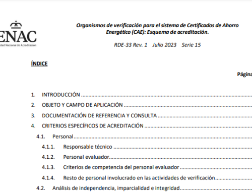 Ya pueden solicitar acreditación los verificadores de ahorro energético para actuar en el marco del Sistema de Certificados de Ahorro Energético