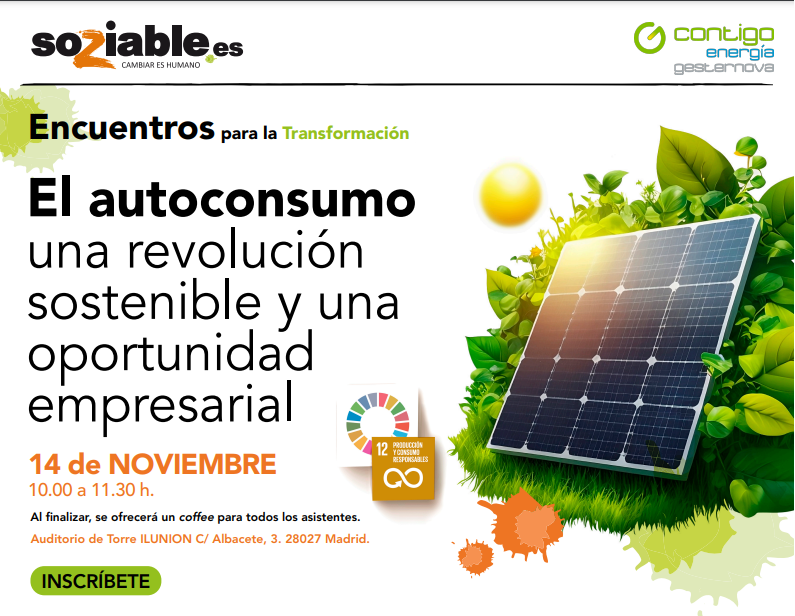 Soziable.es y Contigo Energía organizan un encuentro sobre autoconsumo con la participación de ANESE