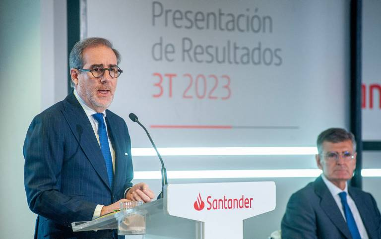 Santander beneficios Santander obtiene un beneficio de 8.143 millones en los nueve primeros meses de 2023 y el beneficio por acción sube un 17%
