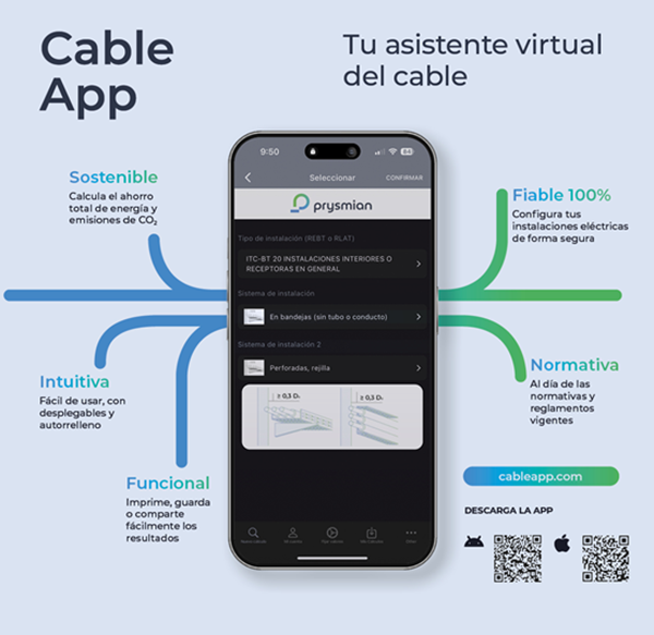 Prysmian presenta su nueva versión de Cable App con mejoras técnicas y nuevas utilidades