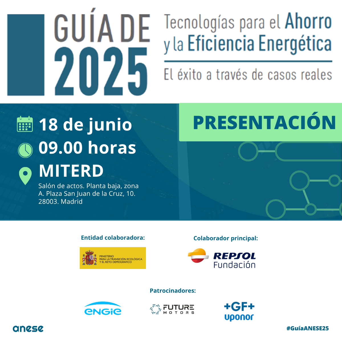 ANESE convoca al sector para presentar  la “Guía de Tecnologías para el Ahorro y la Eficiencia Energética 2025” y analizar el sistema  de Certificados de Ahorro Energético