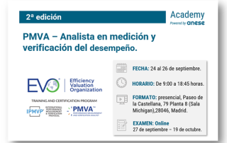 Llega la 2ª edición del curso “PMVA – Analista en medición y verificación del desempeño”, organizado por ANESE y EVO
