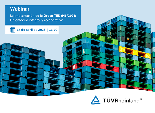 TÜV Rheinland organiza un webinar sobre la Orden TED/646/2023, que establece los criterios para que los residuos termoplásticos dejen de considerarse residuos según la Ley de residuos y suelos contaminados.