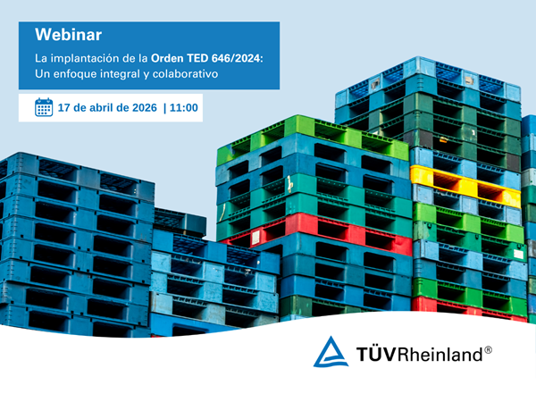 TÜV Rheinland organiza un webinar sobre la Orden TED/646/2023, que establece los criterios para que los residuos termoplásticos dejen de considerarse residuos según la Ley de residuos y suelos contaminados.