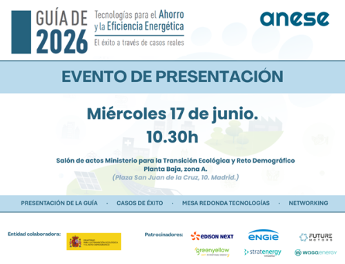 ANESE presenta la “Guía de Tecnologías  para el Ahorro y la Eficiencia Energética 2026”,  con los CAEs como protagonistas