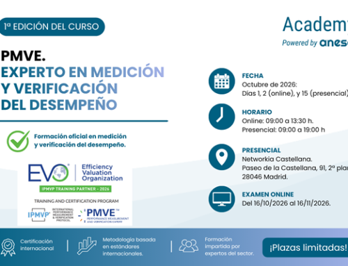 La 1ª edición del curso “PMVE – Experto en medición  y verificación del desempeño”, organizado por ANESE  y EVO, se celebra en octubre